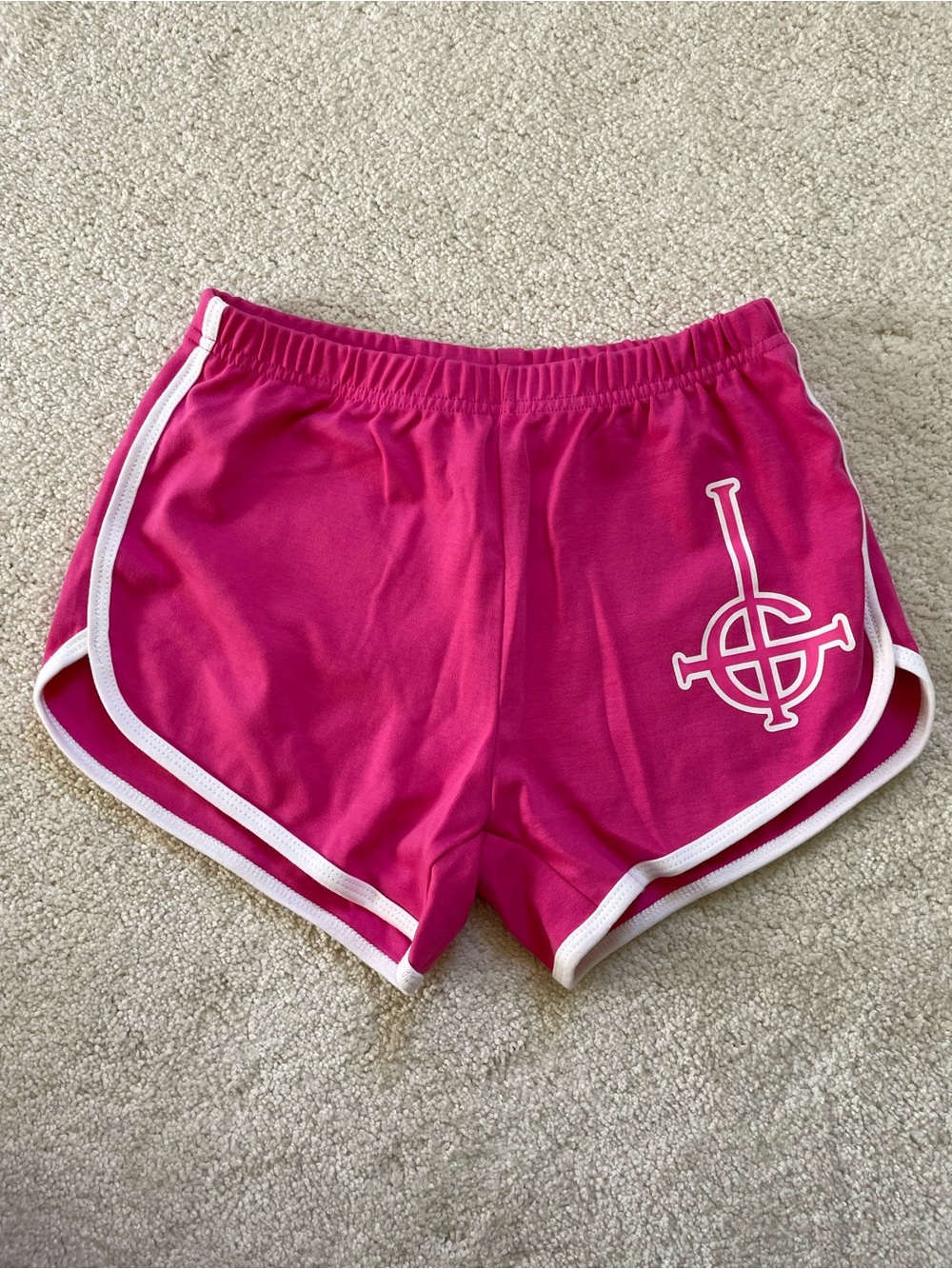 Ghost Band Hot Pink Crucifix Logo Retro Dolphin / Booty Shorts